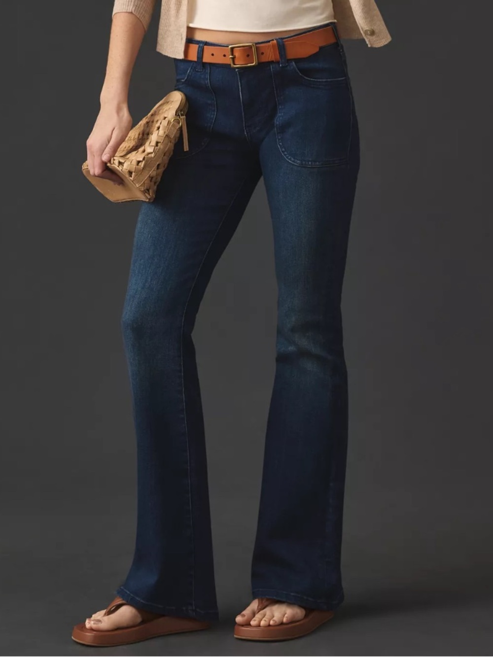 Anthropologie Pilcro the Icon Low Rise flare jeans dark blue new without tags